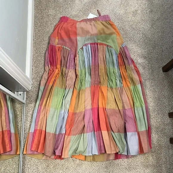 Multicolor Patchwork A-Line Maxi Skirt - Picture 6 of 8